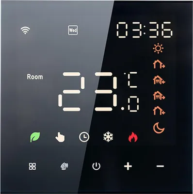 Obrázok produktu pre Inteligentný termostat Tuya WiFi Hlasové ovládanie 16A Digitálny programovateľný LCD displej s dotykovou obrazovkou Regulátor teploty podlahového vykurovania Inteligentný nástenný regulátor pre elektrické vykurovanie Kompatibilný s Amazon Home