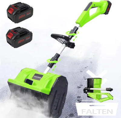 Produktbild von Dreifach-Multifunktions-Schneefräse, 900W-Akku-Elektro-Schneefräse, 21-V-Elektro-Schneeschaufel, Zusatzhandgriff, Schneeräumausrüstung, zwei Batterien