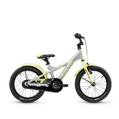 Produktbild von S'COOL XXlite 16 Zoll 1-Gang Silver/Lime | 16 Zoll Fahrrad für Kinder und Jugendliche | Fahrrad mit ergonomischer Sitzposition | Kinderfahrrad |1 Gang