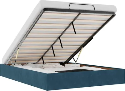 Produktbild von vidaXL Ottoman-Bett ohne Matratze Dunkelblau 140x190 cm Samt