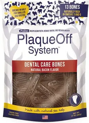 Zdjęcie produktu dla Plaqueoff Dental Care Bones Veggie Bacon 485Gr