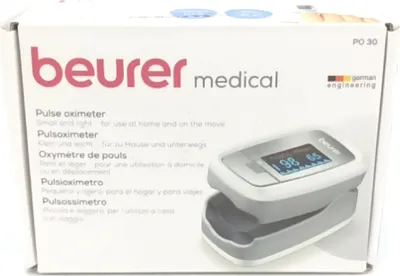 Produktbild von Beurer PO 30 Pulsoximeter Grau Weiß Ermittlung der Herzfrequenz arteriellen (32,90)