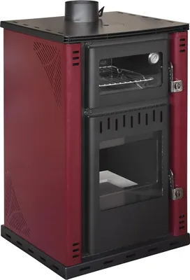 Zdjęcie produktu dla Piec na drewno Elsa Rossa z piekarnikiem 27,6 kW, piecyk termiczny 38 l