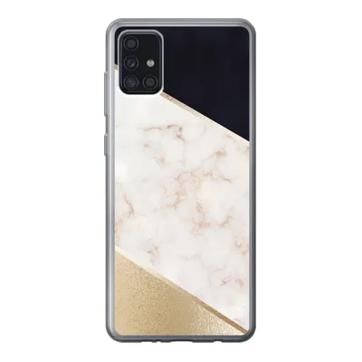 Produktbild von MuchoWow® Handyhülle Schutzhülle Hülle für Samsung Galaxy A52 5G Marmor - Gold - Rosa Silikon Softcase Handy Hülle - Umschlag
