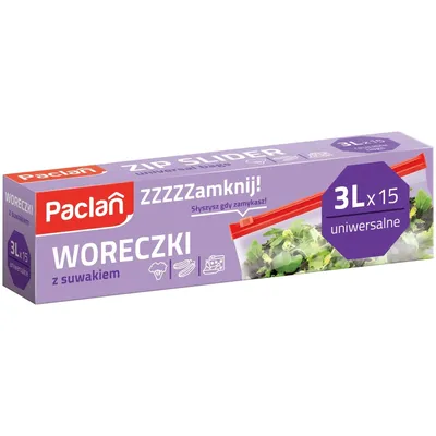 Zdjęcie produktu dla Paclan Woreczki z suwakiem 3L 15 szt.