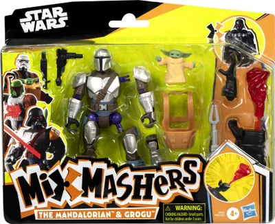 Produktbild von Hasbro Star Wars Deluxe-Figur Mixmashers Mando und Grogu Spielzeug