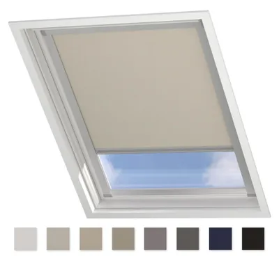 Produktbild von DTCH® Dachfenster Verdunkelungsrollo für Velux PK06 Sand mit Führungsschiene, Rollo für Dachfenster, Verdunkelungsrollo Dachfenster