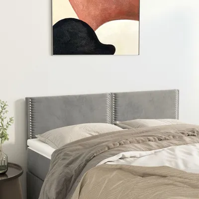 Produktbild von CLORIS Bettkopfteil Kopfteile 2 Stk. Hellgrau 72x5x78/88 cm Samt, 9 kg