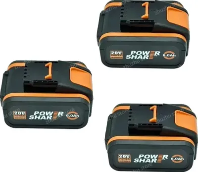 Immagine prodotto di Batterie di ricambio, 20V, capacità 6,0 Ah, compatibili con Worx 6AhX3