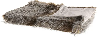 Obrázok produktu pre BELIANI Deka hnedá s bielou polyesterová tkanina 150 x 200 cm boho rustikálny štýl obývacia izba