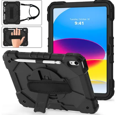 Produktbild von Mobigear SureGrip Xtreme Tablet-Hülle für iPad 10 (2022) - Backcover mit Standfunktion Schwarz