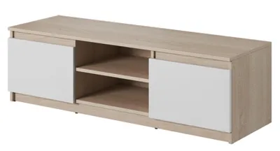 Image de MINIO Meuble TV DIDI 120 cm, sans éclairage LED - Blanc mat / Chêne Sonoma