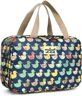 Produktbild von Reinigungstasche große Kapazität Kosmetiktasche für Reisen mit Reißverschluss tragbarer Kosmetikbeutel Organizer wasserdichter Waschbeutel für Aufhängen für Frauen und Mädchen - Farbe Entenart