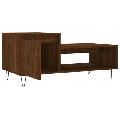A product shot of a wooden coffee table with a brown oak finish, presented against a white background.