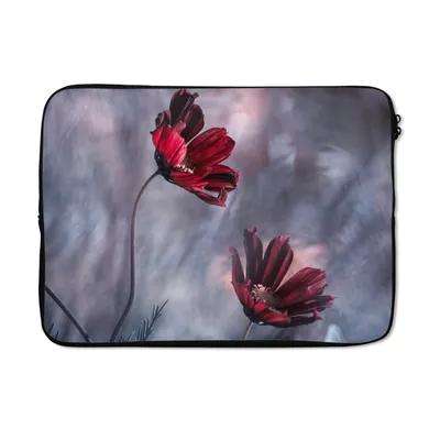 Produktbild von MuchoWow® Laptop Hülle 13 Zoll Blumen - Rot - Pflanzen - Natur Laptoptasche - Laptophülle - Sleeve - Rundumschutz