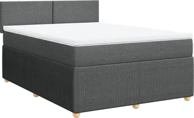 Produktbild von vidaXL Boxspringbett mit Matratze Dunkelgrau 140x200 cm Stoff