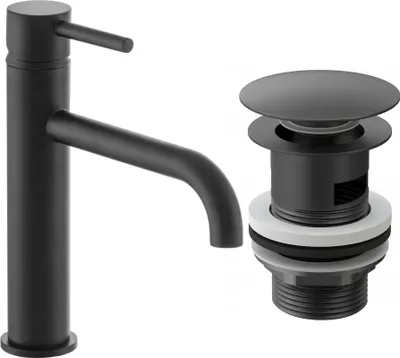 Immagine prodotto di Granitan | ROY - Miscelatore alto per lavabo - Modello alto - Nero - Ottone - Carica in Vetroceramica