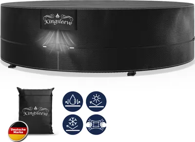 Produktbild von Kingsleeve® Sonneninsel Abdeckung Wasserdicht Winterfest Abdeckplane Gartenmöbel Schutzhülle Abdeckhaube Gartenliege Rund Daybed Ø236x67cm