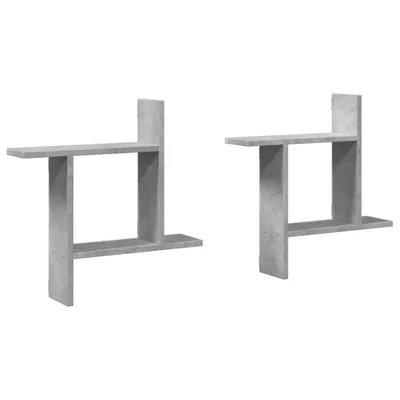 Obrázek produktu pro Nástěnné police 2 ks betonově šedé 50x12x50 cm kompozitní dřevo