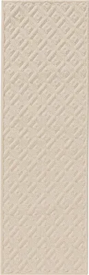 Produktbild von benuta Teppich Wohnzimmer Leo Creme 80x250 cm Wohnzimmerteppich Läufer Muster Kurzflor Flauschig Weich