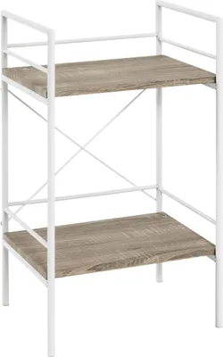 Produktbild von HAKU Beistelltisch Regal eiche hell, weiß - MDF, Metall, B/H/T: 34x62x27 cm