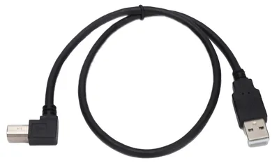 Obrázek produktu pro Přechodový kabel z USBA na USBB, pravouhlý adaptér, 0,5 m, černý