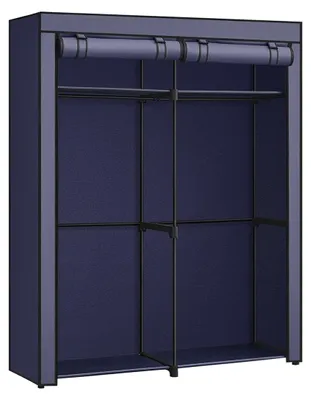 Produktbild von Stoffgarderobe – Kleiderständer – 43 x 140 x 174 cm – dunkelblau