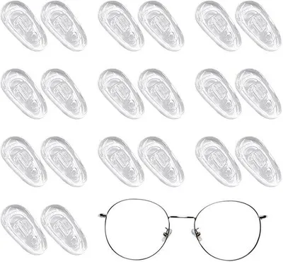 Imagen del producto de Soportes para gafas de silicona - Almohadillas antideslizantes para la nariz de gafas - Paquete de 10 - para gafas de sol - mejora el agarre y la comodidad