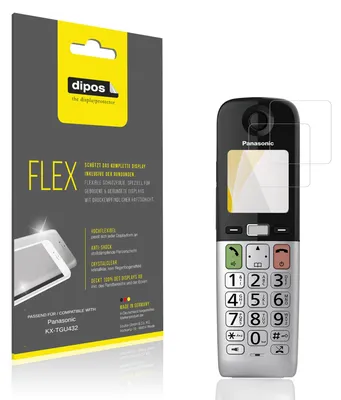 Zdjęcie produktu dla 2 folie ochronne do telefonu Panasonic KX-TGU432, 100% pokrycie ekranu, marka dipos Flex