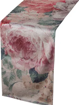 Immagine prodotto di Runner da tavola Alexandra House Living rosa tessuto 180 x 30 cm velluto floreale