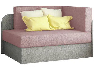 Zdjęcie produktu dla Mała sofa rozkładana ROSA, jasnoróżowa/jasnoszara
