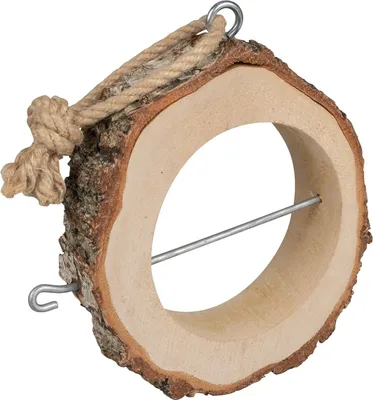Immagine prodotto di Portapalline per uccelli in legno di betulla da appendere - Mangiatoia per uccelli resistente alle intemperie e di lunga durata - Dimensioni: 2030 x 2230 x 1710 cm