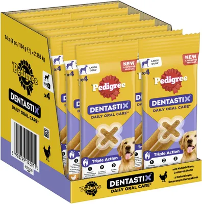 Produktbild von PEDIGREE® DENTASTIX™ Daily Oral Care Beutel große Hunde 14 x 4 Stück