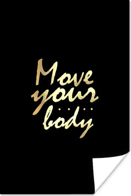 Produktbild von MuchoWow® Poster Zitat - Tanzen - Gold - Schwarz 40x60 cm - Plakate für die Wand - Poster Babyzimmer