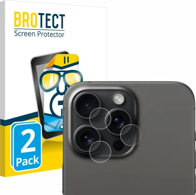 Produktbild von 2x Für Apple iPhone 15 Pro Max (NUR Kameraschutz) Schutzfolie BROTECT Displayschutz Display Schutz Folie Klar Transparent