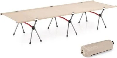 Image de Lit de camp léger en aluminium, couleur kaki, 1900 x 650 mm
