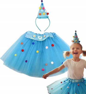 Obrázek produktu pro Kostým klauna Harlekýna pro dívky – tylová sukně a čelenka – Halloween, maškarní ples 110–135 cm