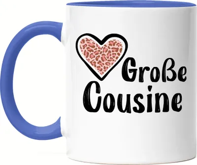 Produktbild von Große Cousine Tasse Blau Love Beschützerin Liebe Familie Spaß Freude Cousinen Geborgenheit Zusammenhalt
