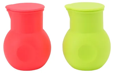 2er Set Silikon-Schokoladenschmelztöpfe, Rot & Grün