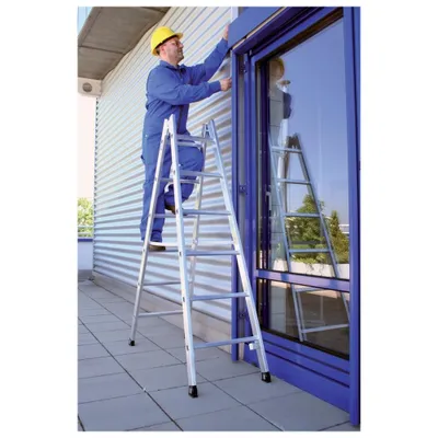Produktbild von Günzburger Steigtechnik Sprossen-Stehleiter 2 x 8 Sprossen - 033016