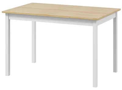 Obrázok produktu pre Jedálenský stôl pre 4 osoby – vintage, borovicové drevo | Farba: hnedá a biela | Rozmery: 120x75x75 cm