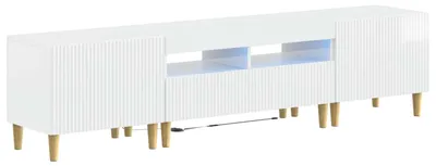 Imagen del producto de vidaXL: Mueble de TV LED de 5 piezas, blanco brillante, fabricado en material de madera