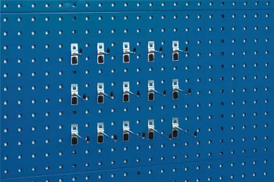 Image de Assortiment de 15 porte-outils pour plaques perforées, 5 crochets T75/100/150mm BOTT