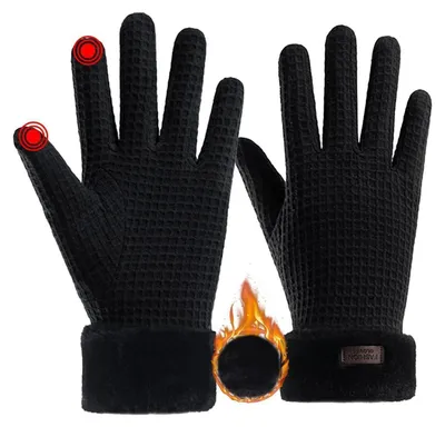 Produktbild von Handschuhe Damen Winter Warm Touchscreen Fleece Schwarz Eine Größe
