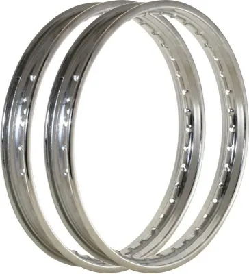 Immagine prodotto di 2x Ruota cromata 1,50x17 pollici (36 fori) universale per ciclomotore Mofa Mokick Hercules Kreidler Zündapp Puch Simson