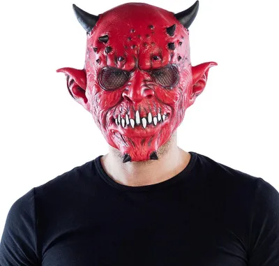 Produktbild von Boland Creepy Duivel Maske aus Latex, Rot, für Fasching, Karneval & Motto-Partys