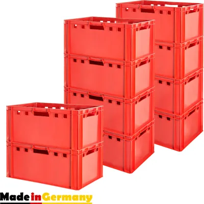 Produktbild von Fleischkiste E3 Fleischkiste Rot Fleischerkiste Fleischkisten Kiste Fleischkiste Eurobox Lebensmittelecht 60 x 40 Metzgerkiste Auswahl Kingpower, Anzahl:10