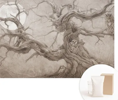 Produktbild von Fototapete - Wandbilder für Wohnzimmer - 152x104 cm - Dekorative Wandfolie - Modernes Design für Wanddekoration - Tapeten für Innenräume - Nachtvögel