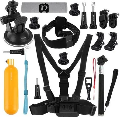 Immagine prodotto di Set di 20 accessori Puluz per fotocamere sportive Pkt18