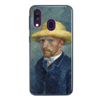 Produktbild von MuchoWow® Handyhülle Schutzhülle Hülle für Samsung Galaxy A40 Selbstbildnis mit Hut - Vincent van Gogh Silikon Softcase Handy Hülle - Handy-Tasche